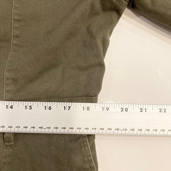 NWOT H&M Jumpsuit Women L”Boiler-Suit”Green Tie Zip-Up Pocket Long-Sleeve Cotton - Picture 15 of 16